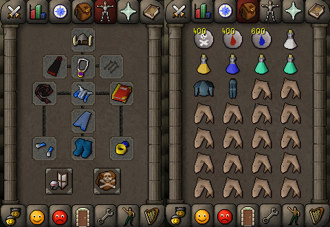 Zybez RuneScape Help's Screenshot of Single Ancient Magick and Melee Inventory and Equipments