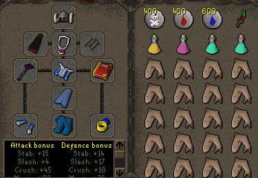 Zybez RuneScape Help's Screenshot of P2P Single Ancient Magick Equipment and Inventory
