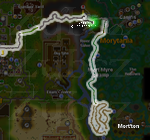 Zybez RuneScape Help's Screenshot of the Route from Varrock to Mort'ton